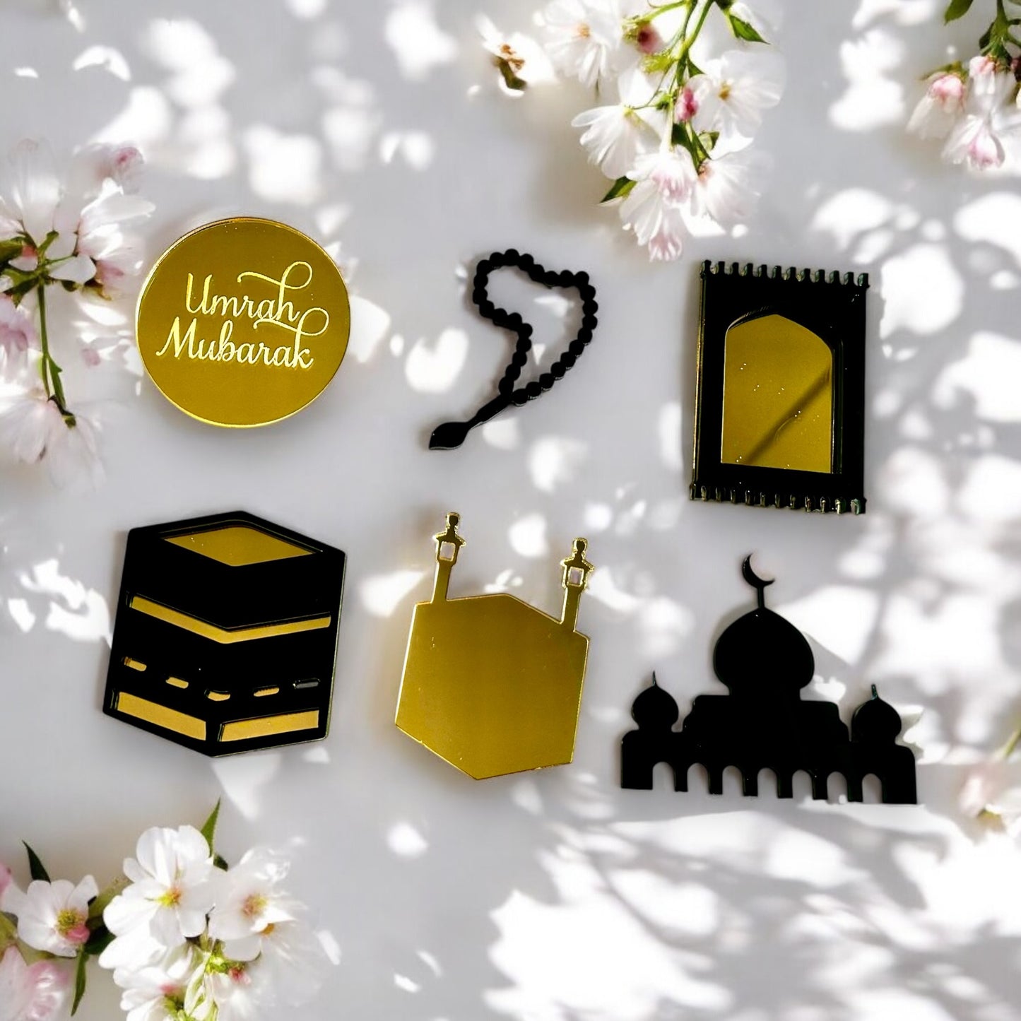 Umrah/Hajj Mubarak acrylic cupcake set