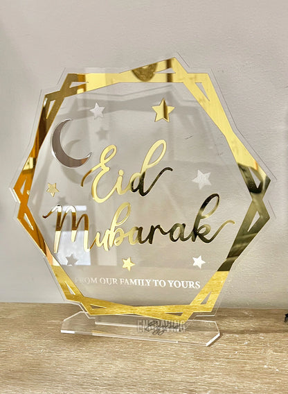 Hexagon Clear acrylic Layered Eid stand