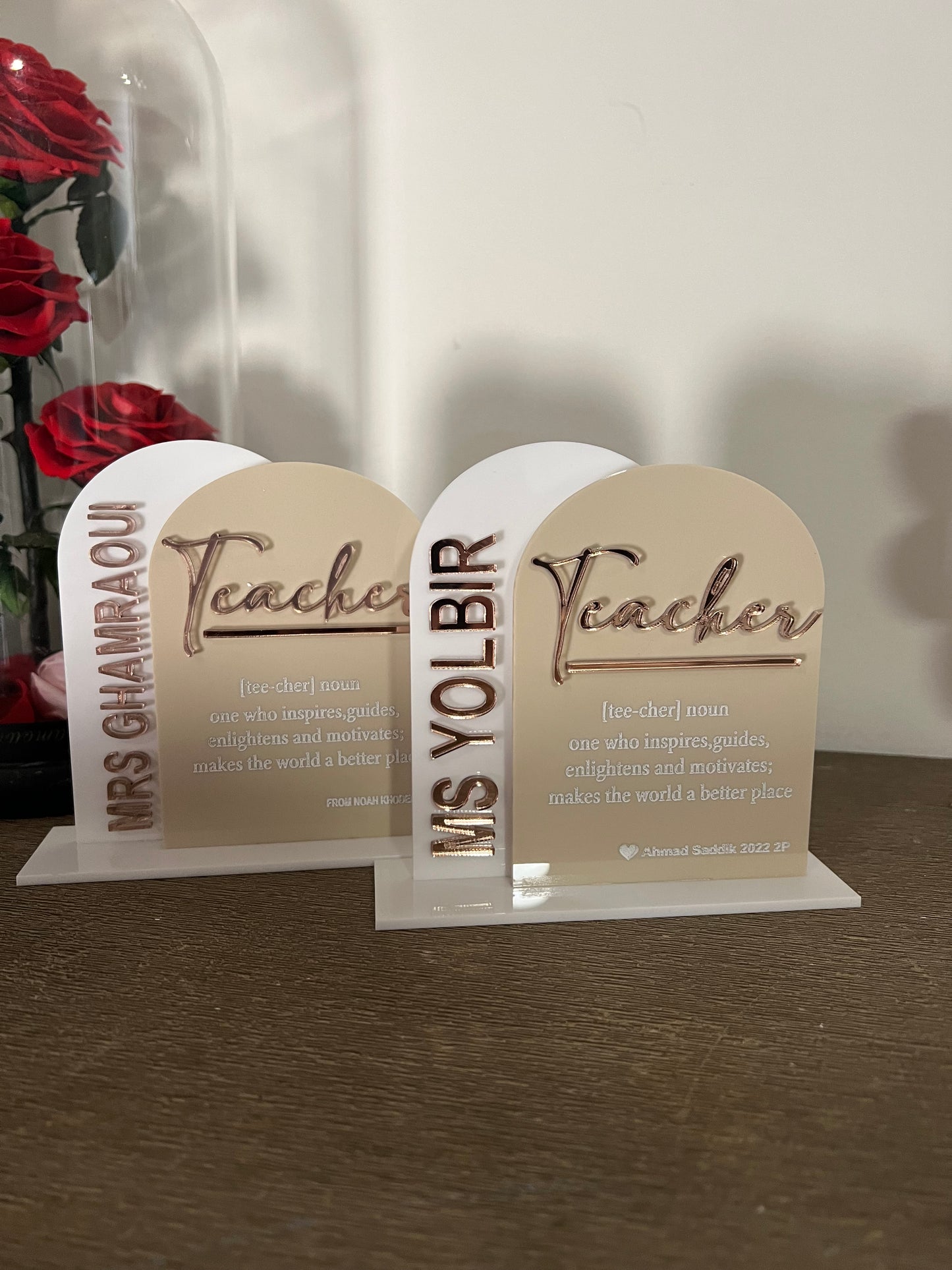 Teachers double plaque stand (mini version)