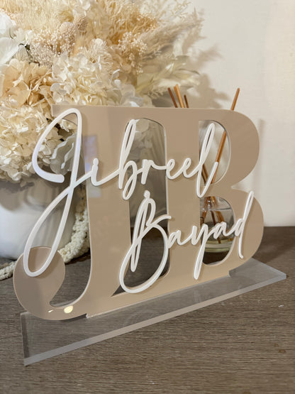 3D layered letter Name Stand