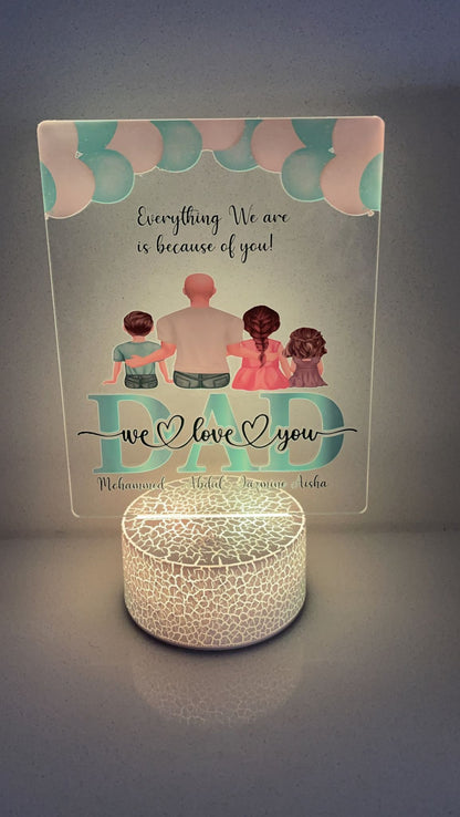 Personalised Fathers Day Lamp