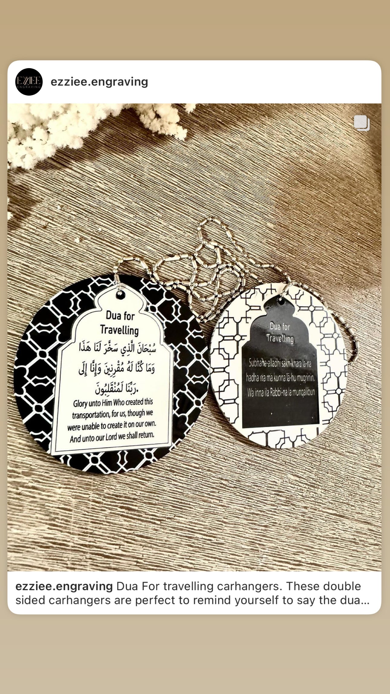 Double sided Dua for travelling Car Accessory