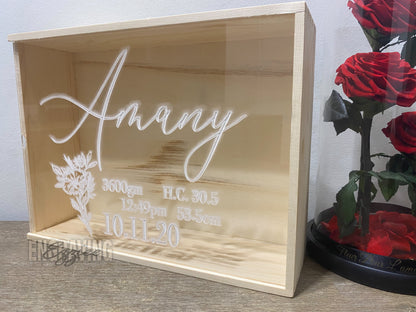 Personalised Acrylic lid keepsake boxes