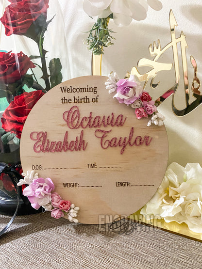 Baby Birth announcements and arrival plaques