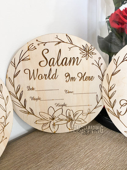 Engraved Baby Birth announcements and arrival plaques