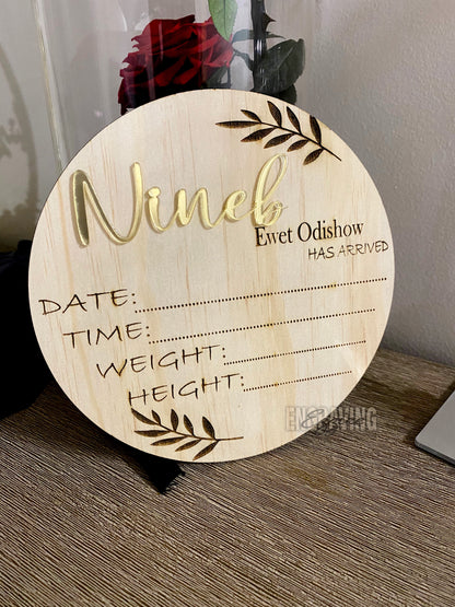 Baby Birth announcements and arrival plaques