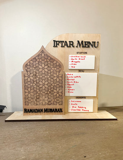 Ramadan Iftar Menu board