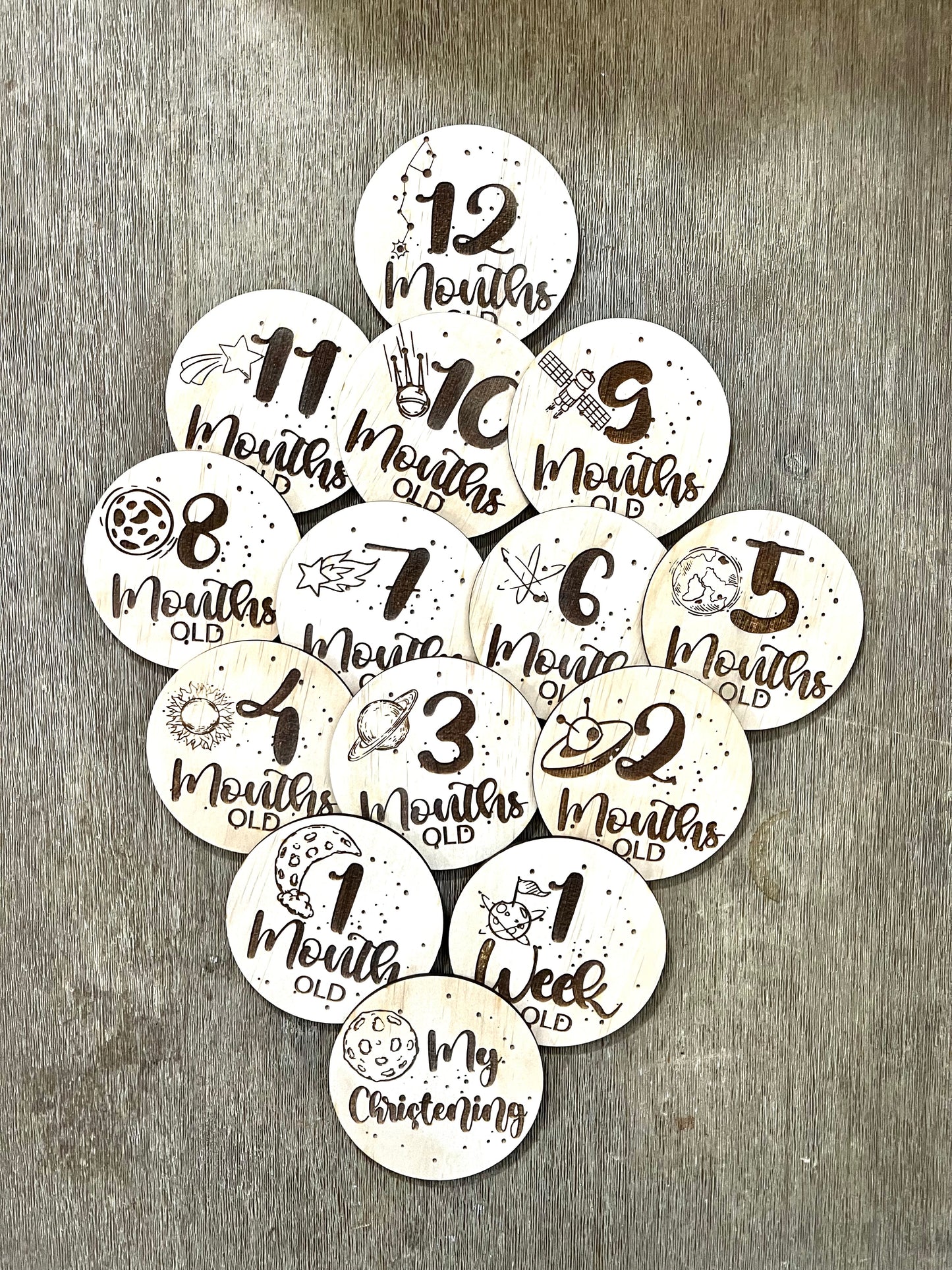 Baby month Milestone Plaques set