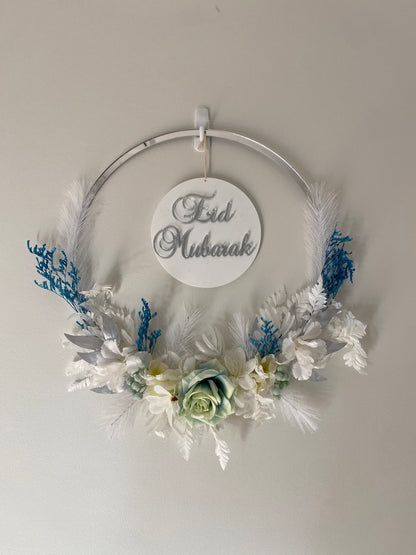 Eid/Ramadan Mubarak Double sided plaque floral wreath