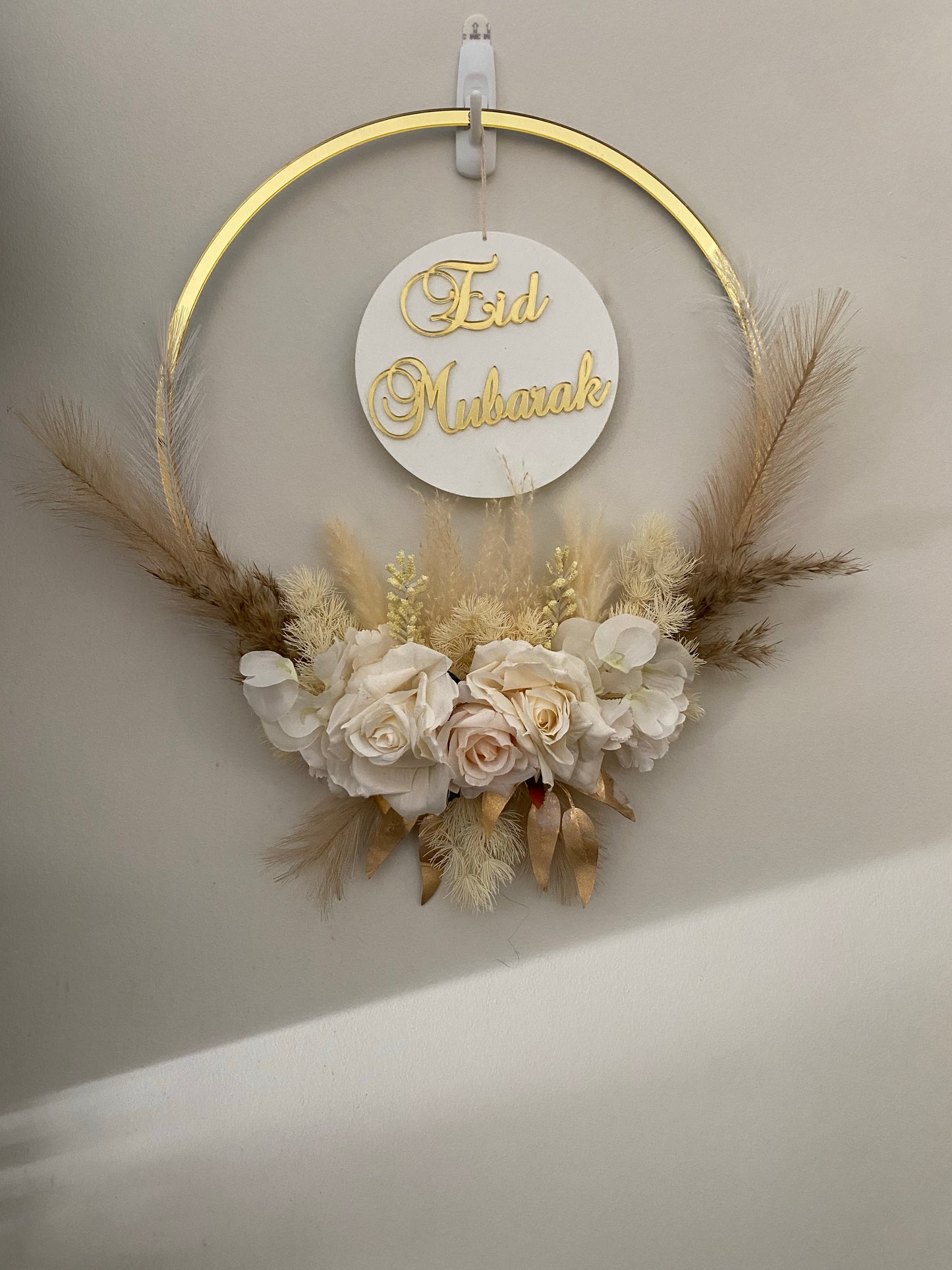 Eid/Ramadan Mubarak Double sided plaque floral wreath